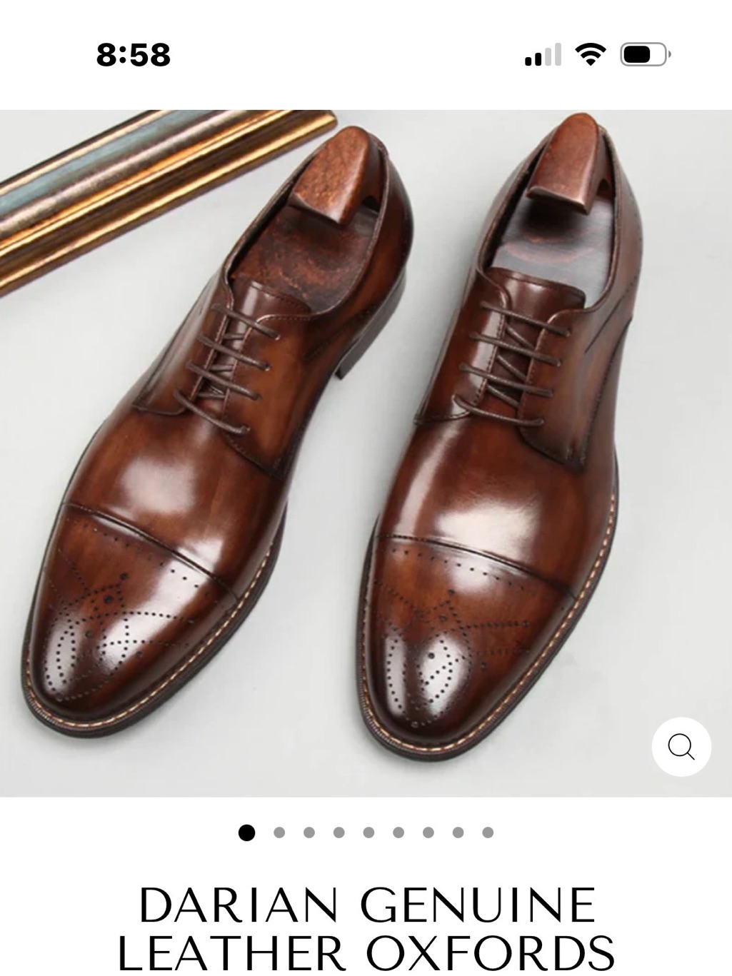 Aria Genuine Leather Oxfords In Chestnut Brown